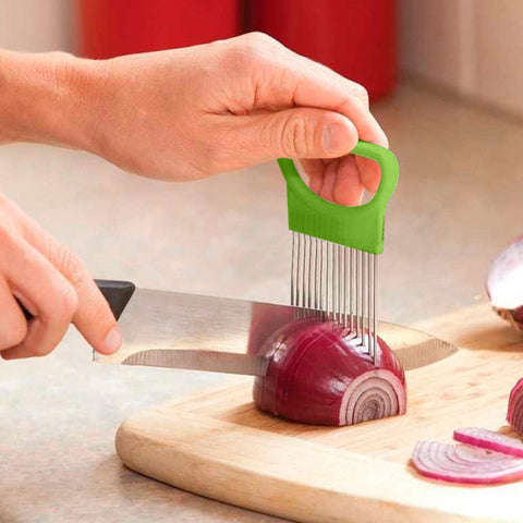 Onion Vegetable Slicer Cutting Aid Guide Holder